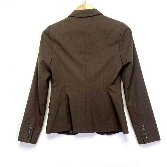 The Limited Womens Chocolate Brown Blazer Sz 2 Single Button Career Work Wear - Picture 3 of 7